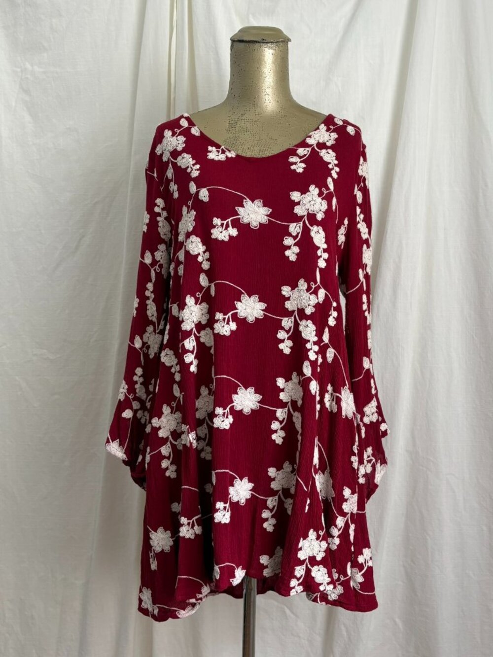 Altar'd State Lexia Embroidered Bell Sleeve Dress S